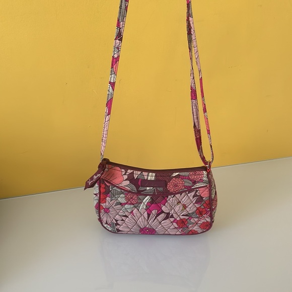 Vera Bradley Bohemian Blooms Little Crossbody Bag Purse Small Red Floral - Picture 3 of 15